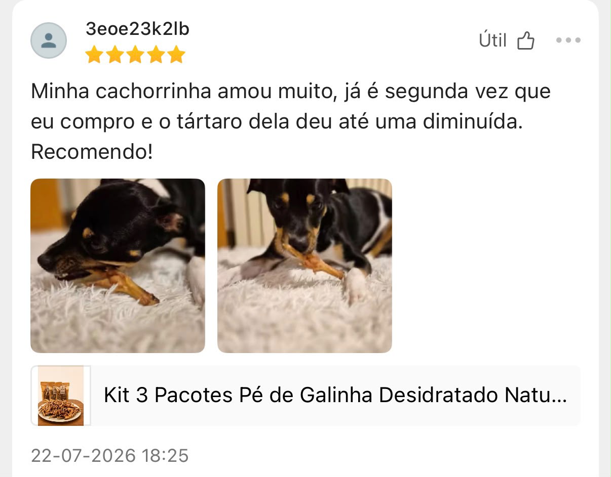 Avaliação de cliente FOZY 1