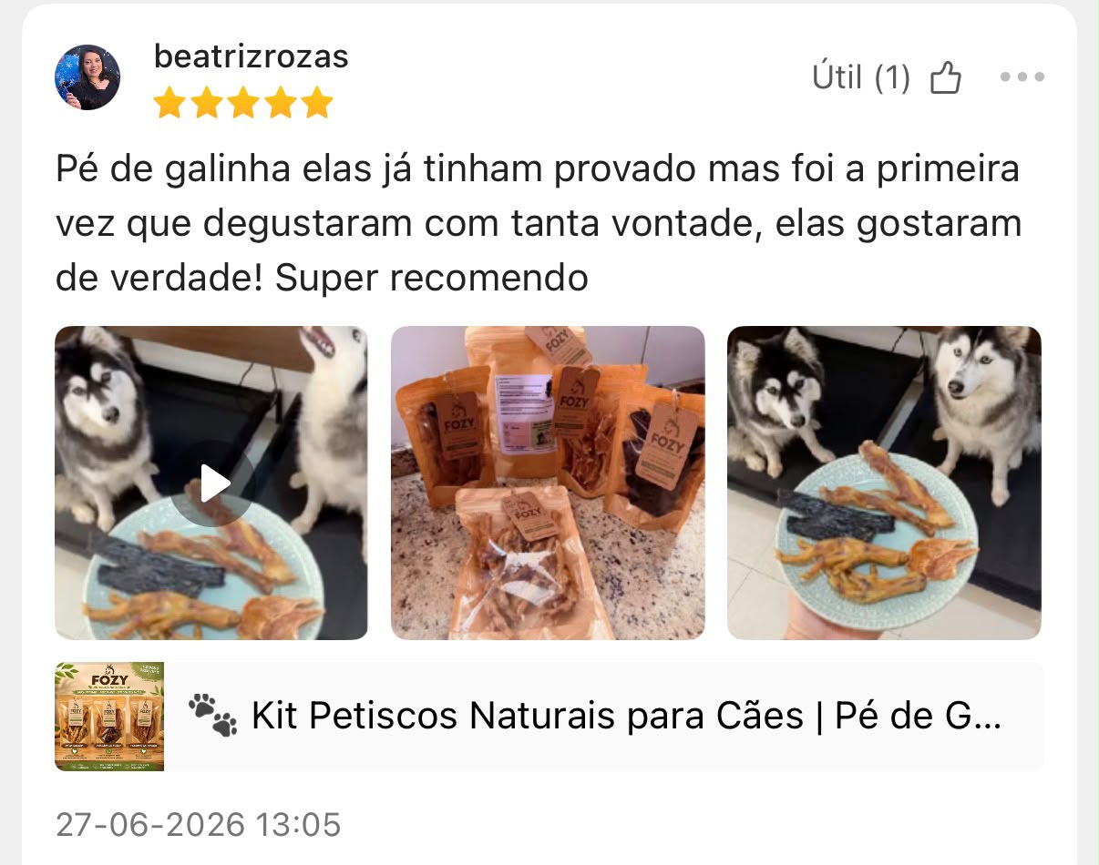 Avaliação de cliente FOZY 21